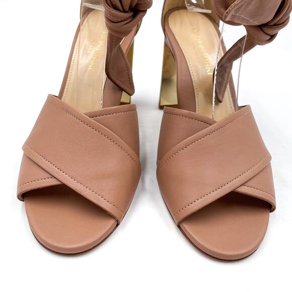 Marion Parke Leah Sandals Pink Leather Heels Ankle Strap Open Toe Sz 36 / 6 - Picture 6 of 12